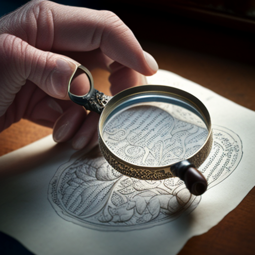 Close-up of hand holding magnifying glass