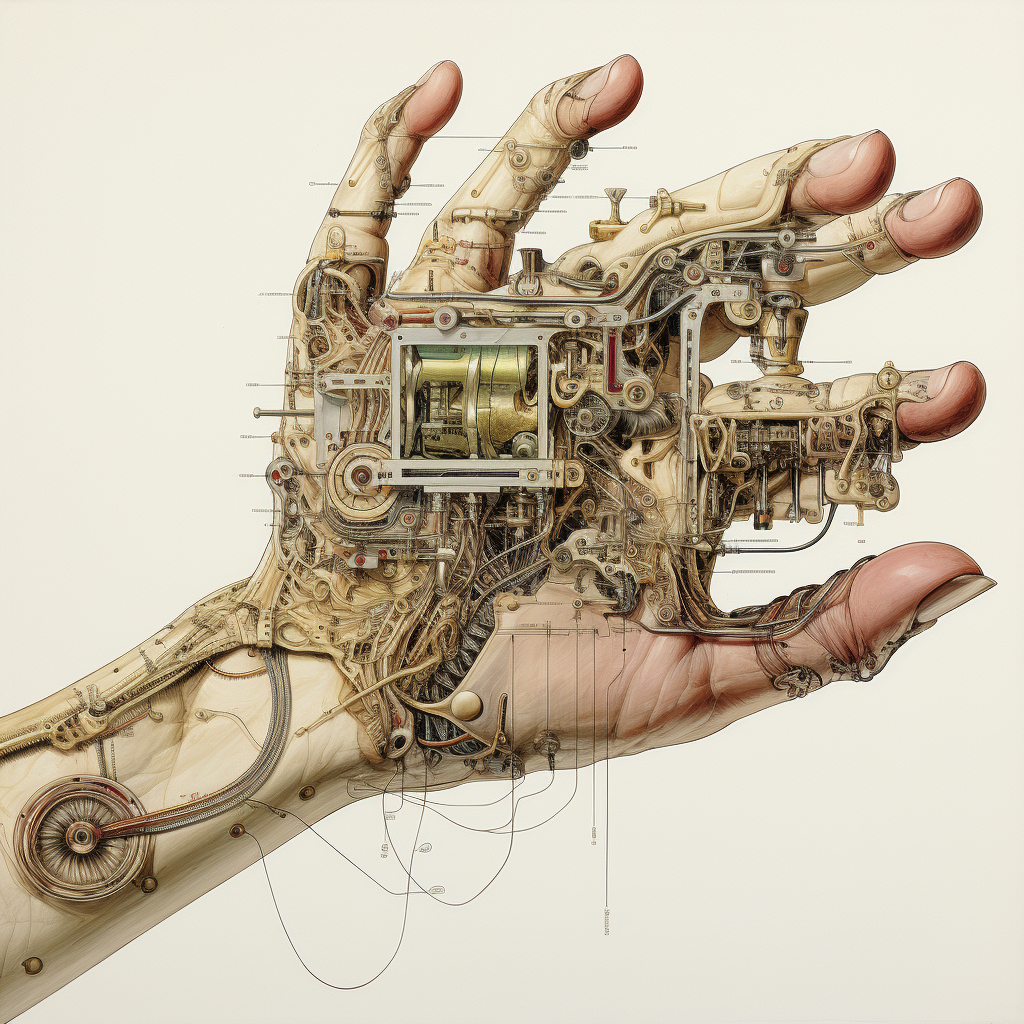 Hand artwork cutaway effect