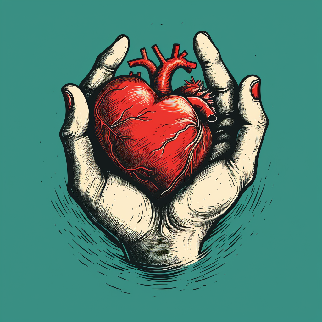 A person offering a heart