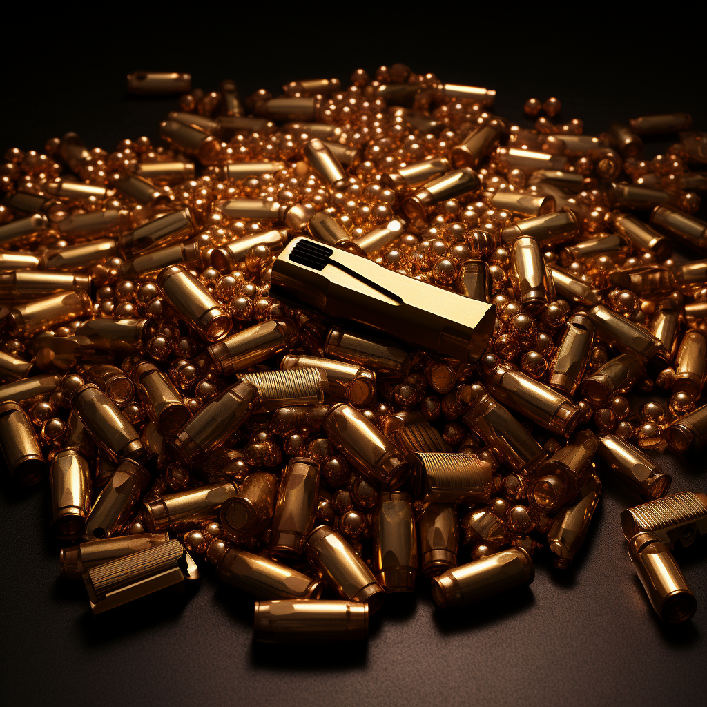 Realistic Handgun Ammo Clean Background