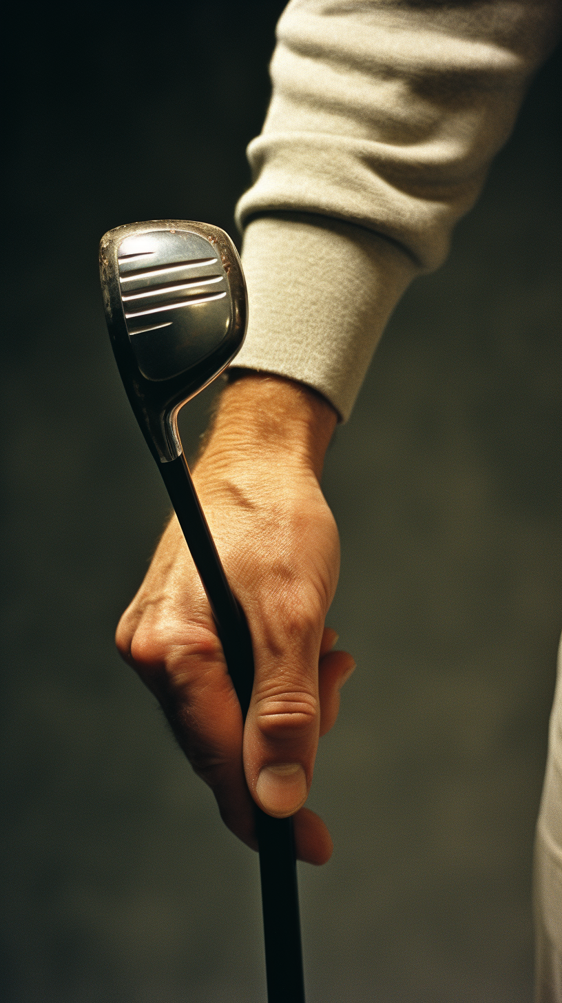 Close-up of Hands Gripping Golf Club