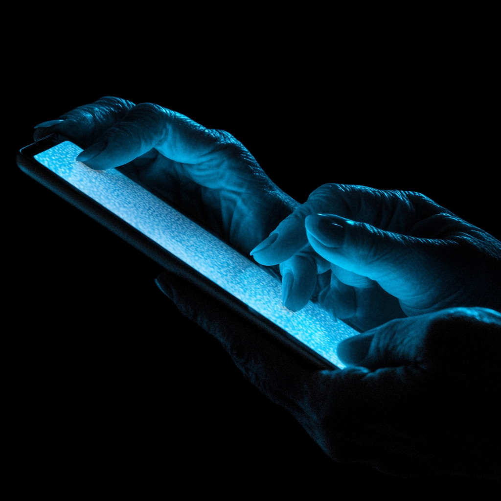 Hands Tablet Glow Iris Blue