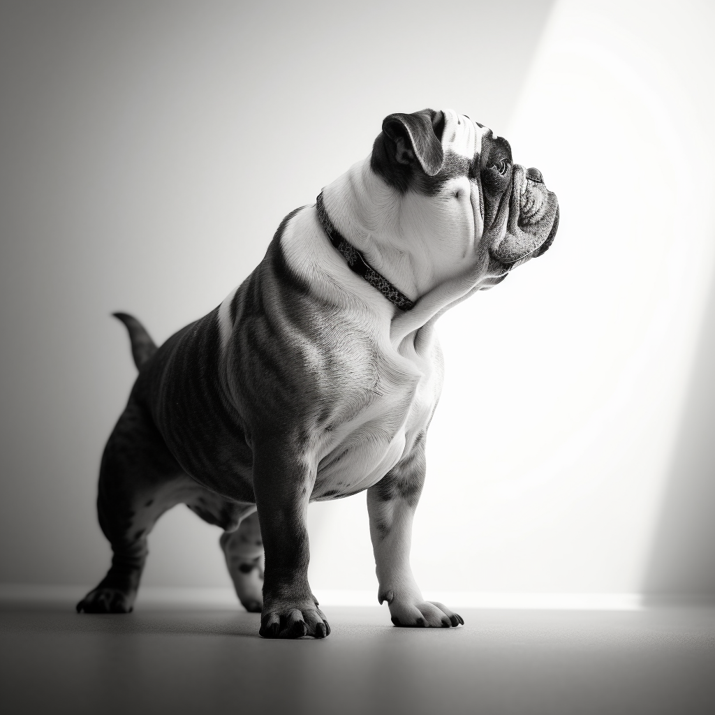 Handsome Bulldog Facing Light