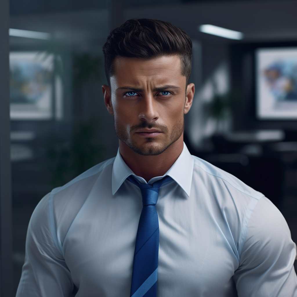 Handsome businessman in modern office