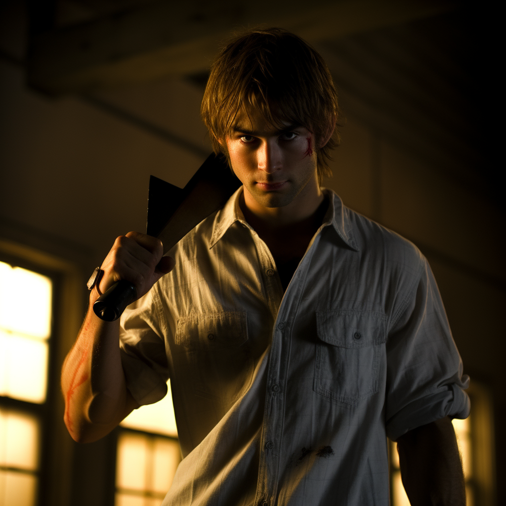 Handsome Chace Crawford as badass action hero