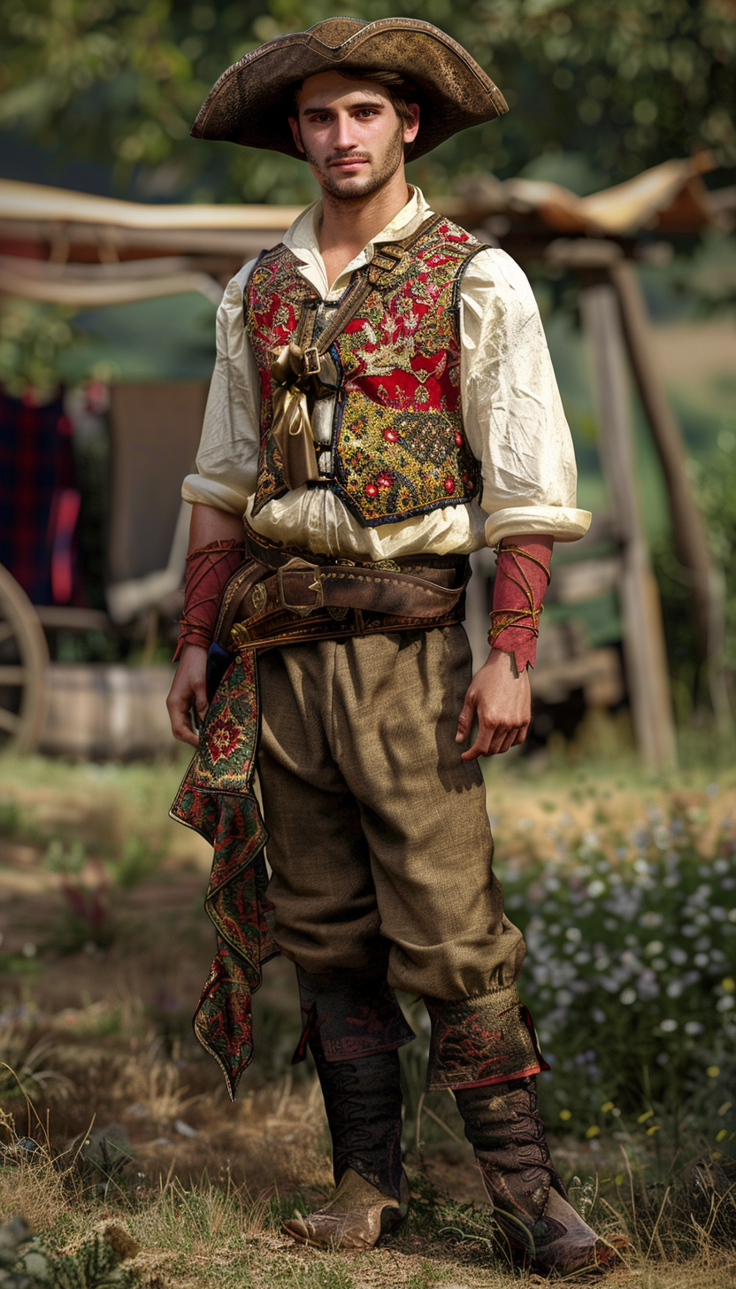 French man in traditional attire