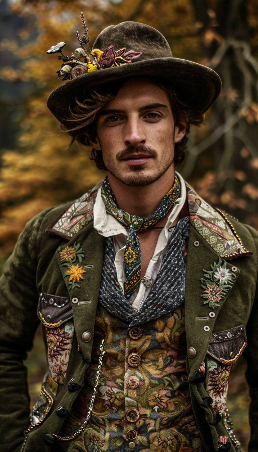 Handsome German Man Traditional Fashion