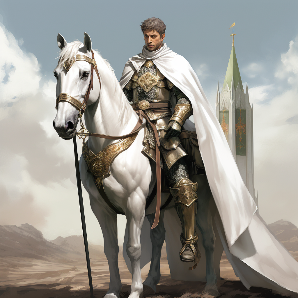 Handsome Knights Templar on Horseback