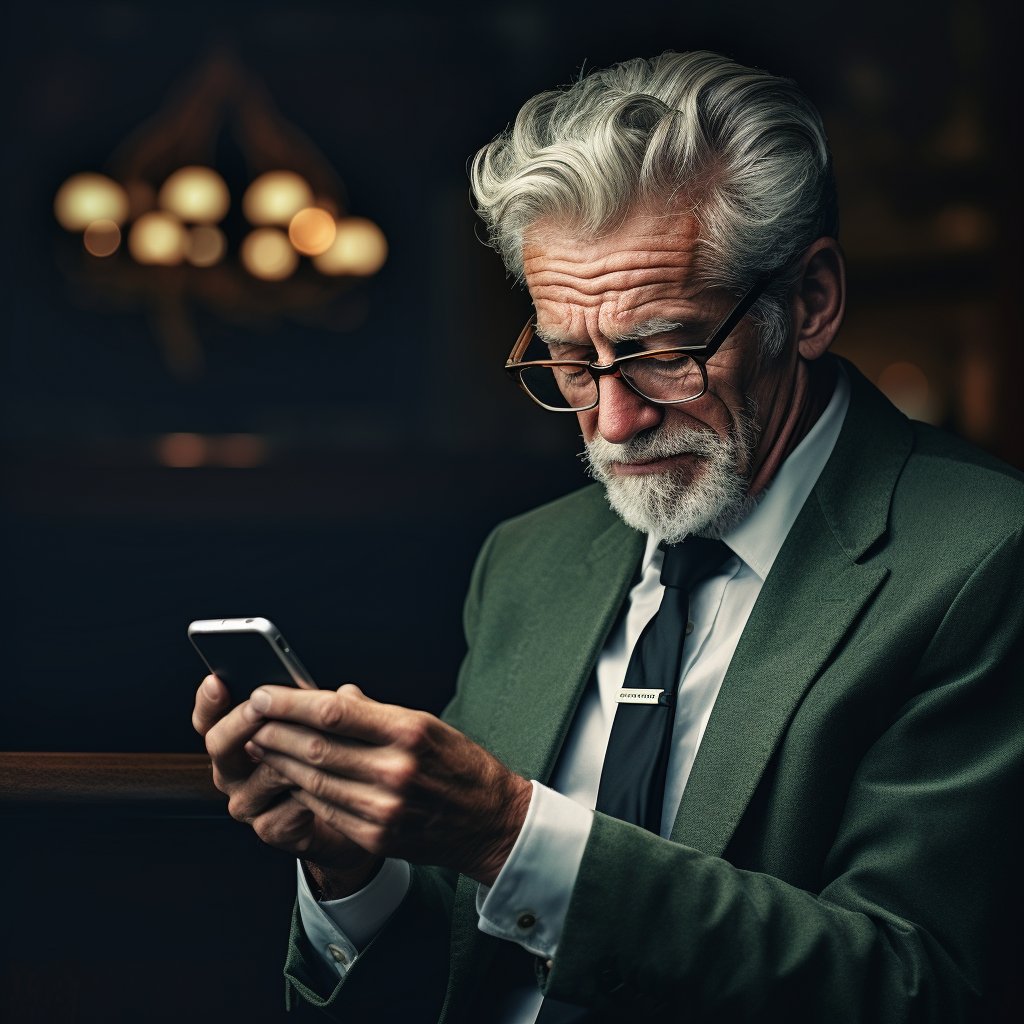 Handsome man analyzing Uber stocks