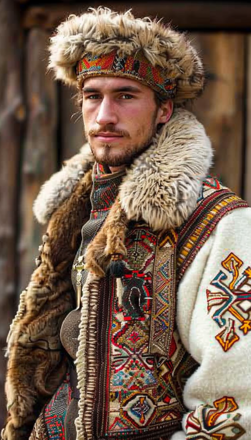 Handsome man in Russian attire