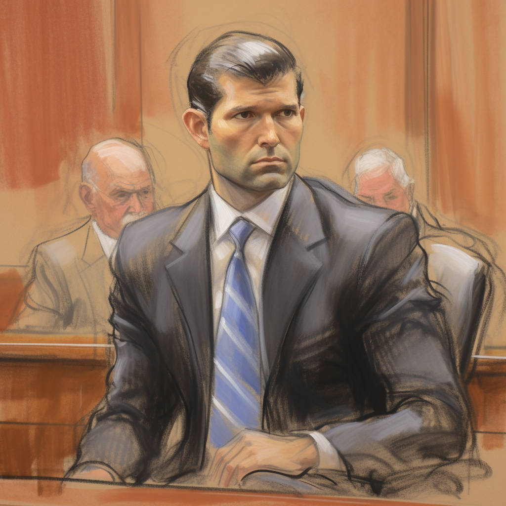 Courtroom Sketch of a Handsome Donald Trump Jr