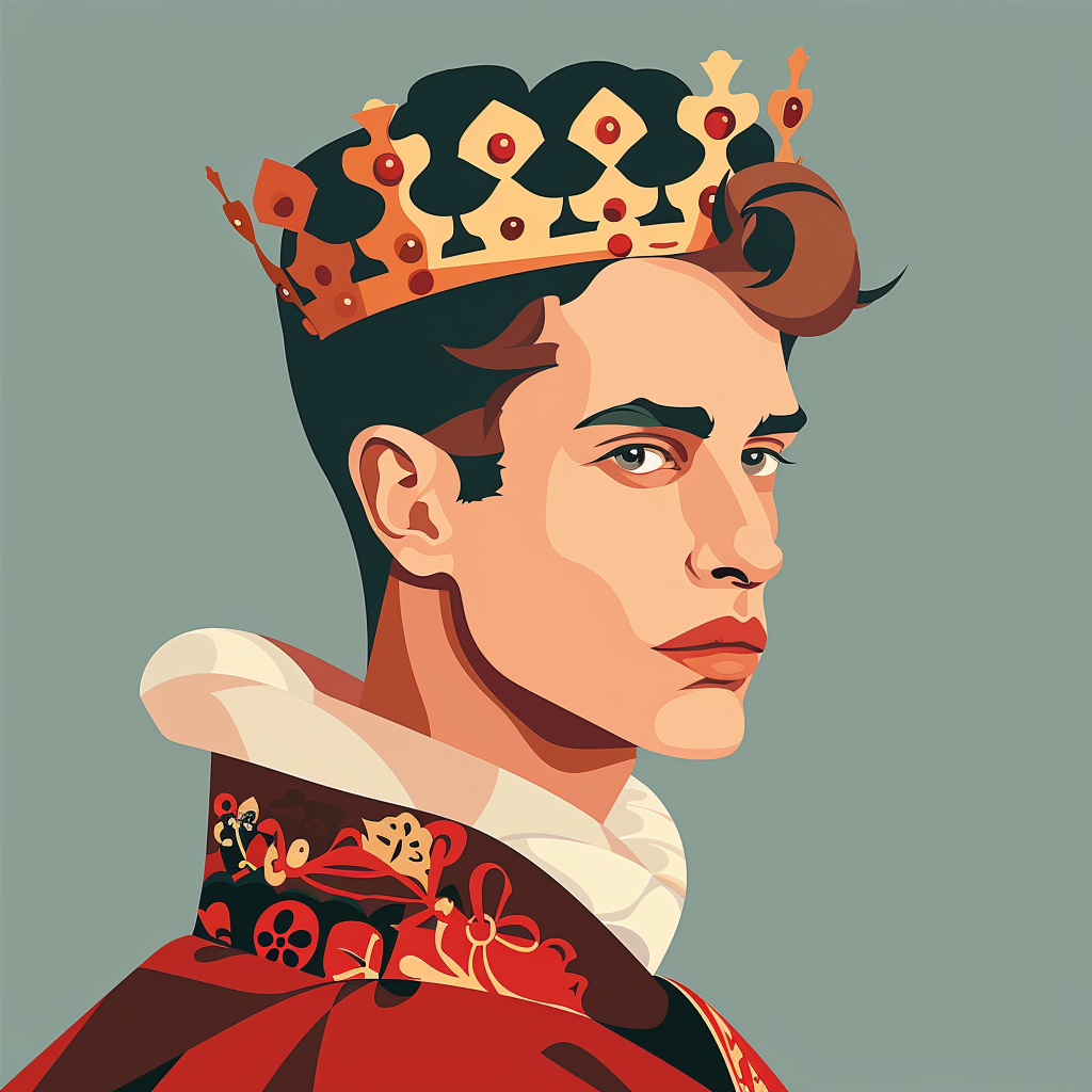 Handsome man with crown portrait image