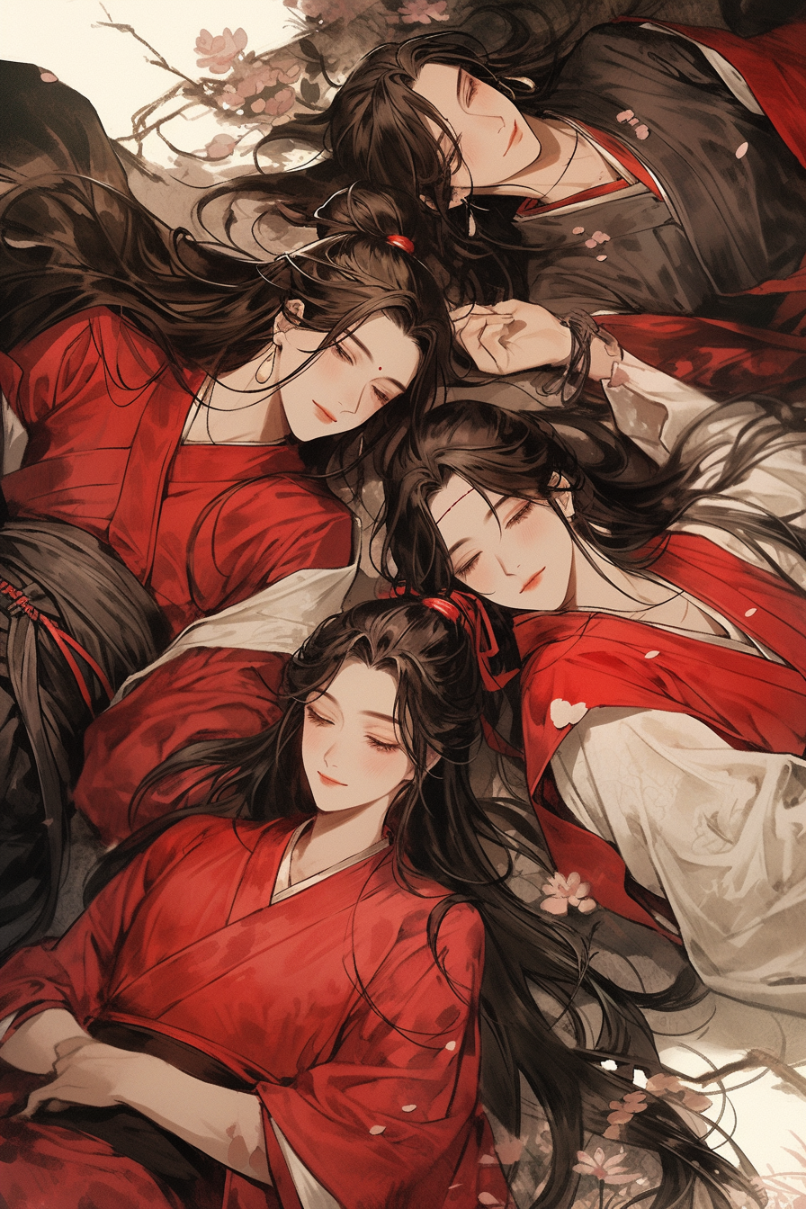 Elegant Hanfu Bed Scene