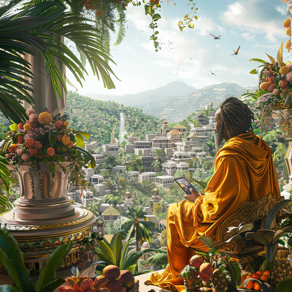 Photorealistic hanging gardens of Babylon