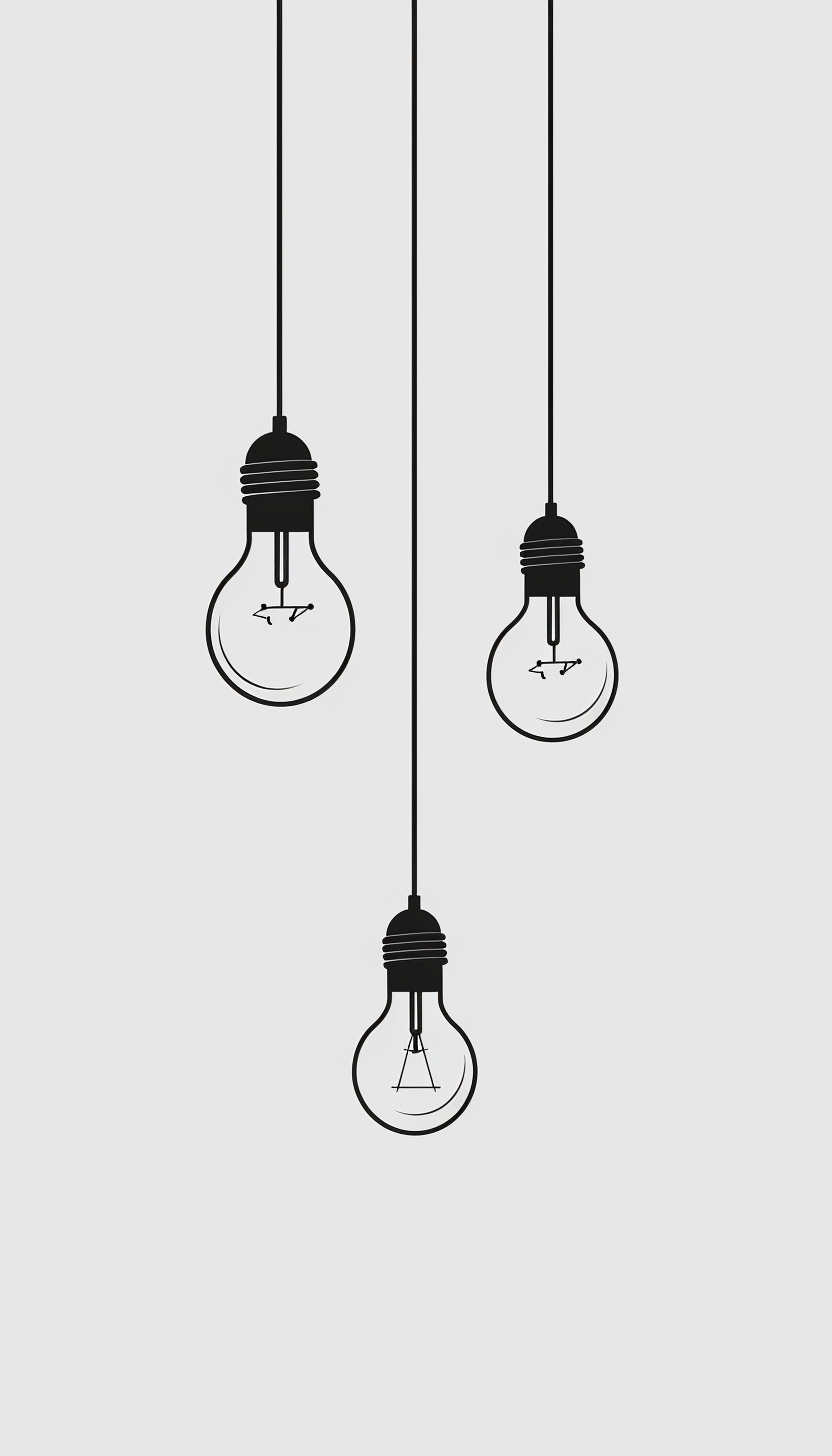 Simple hanging LED bulbs illustration