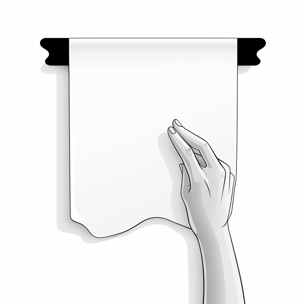 Pinching Fingers Icon with Hanging Sheet of Paper