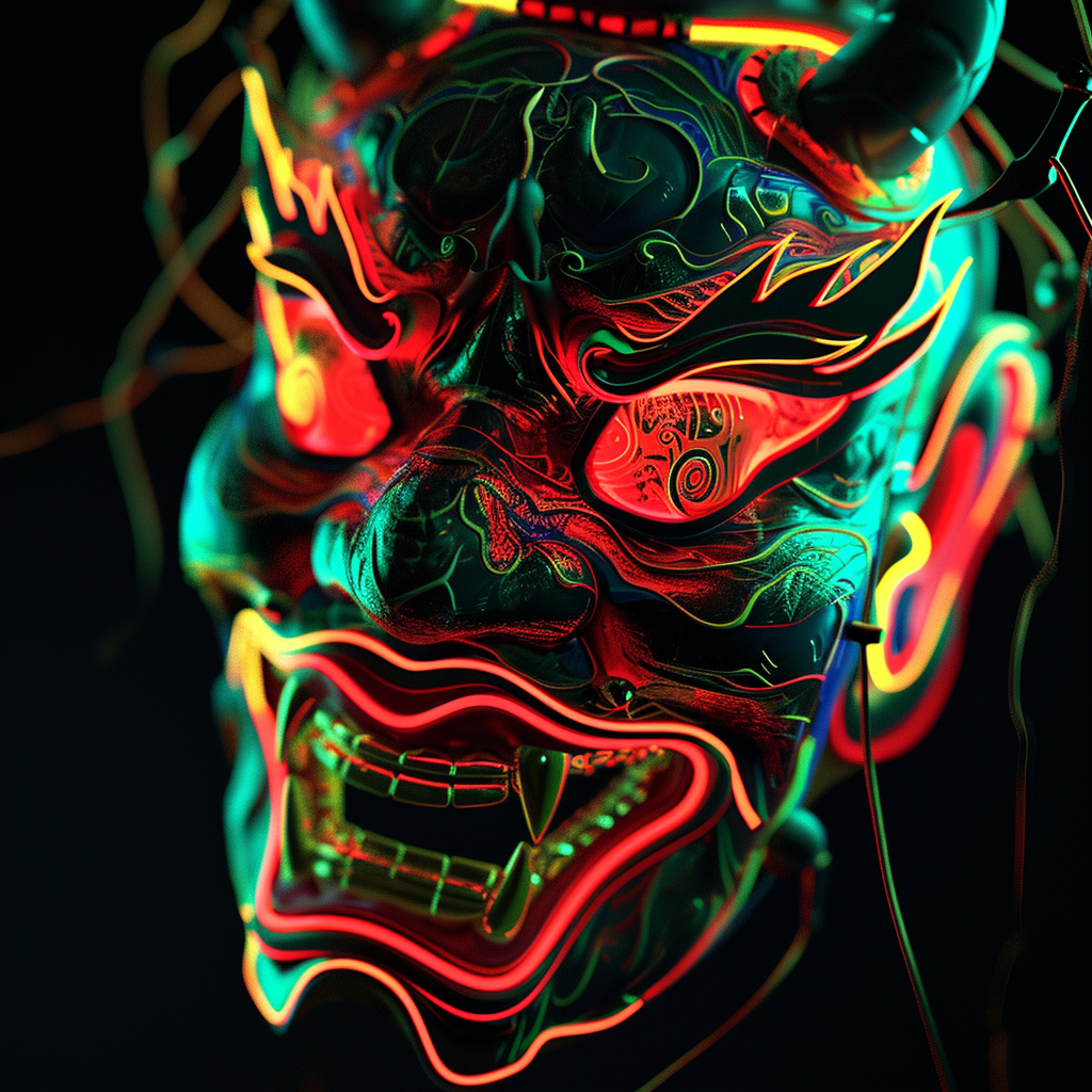 Colorful Hannya Mask Art