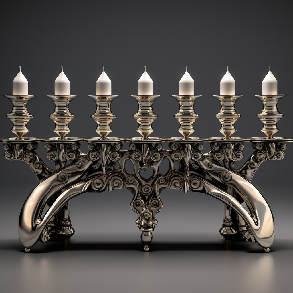 Hanukkah Menorah by Dali - Exquisite Stylized Detail