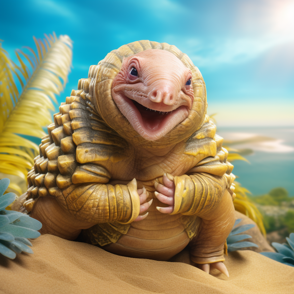 Joyful Armadillo in Paradise