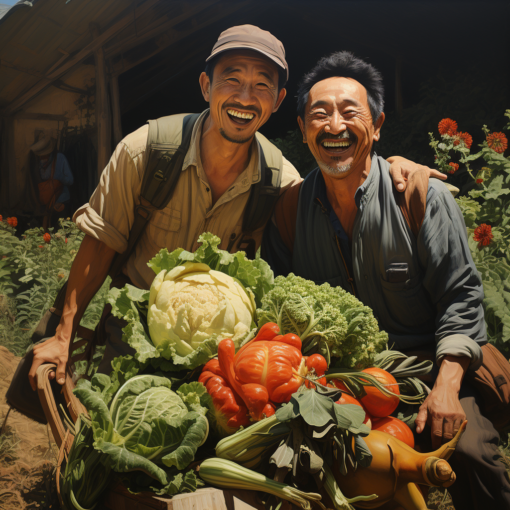 Happy Asian Farmers Picture