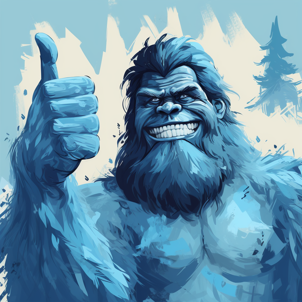 Happy Bigfoot in Bluey Style