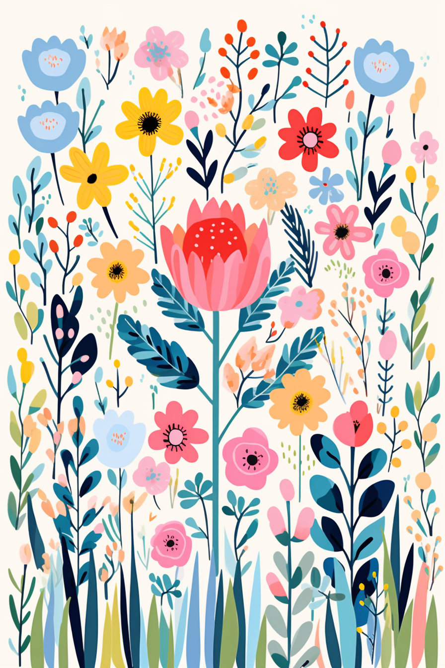 Happy Birthday Flowers Pattern