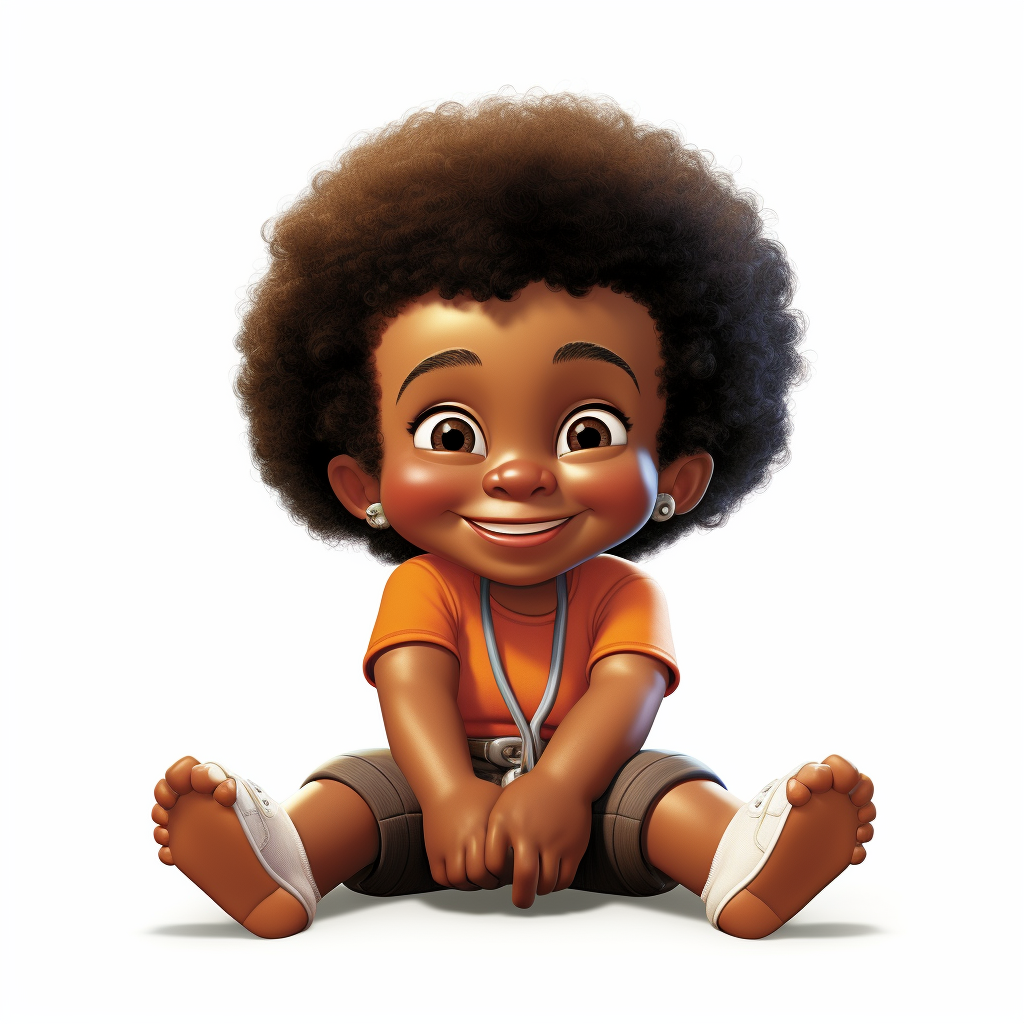 Cute black baby with Afro hair