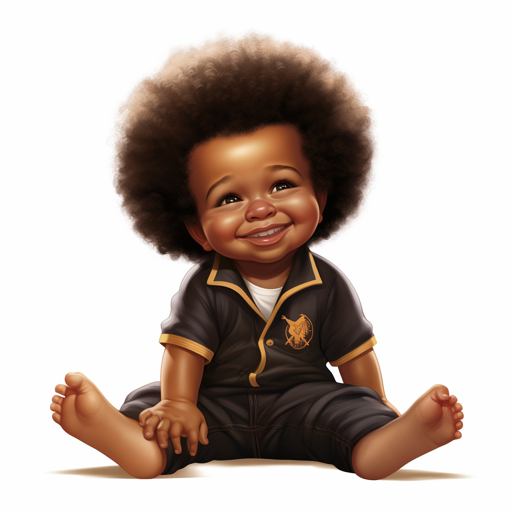 Adorable Black Baby with Afro Hair