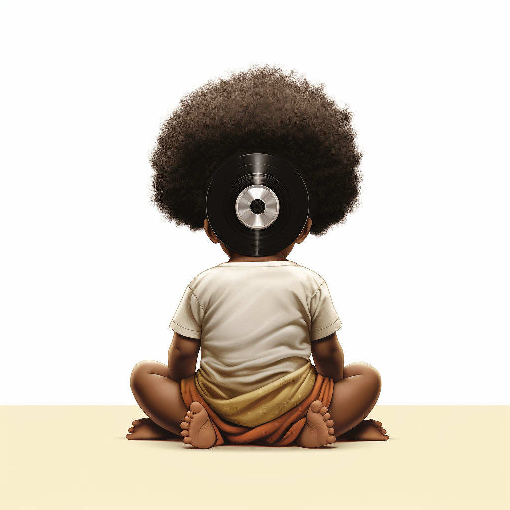 Adorable black baby with Afro hair