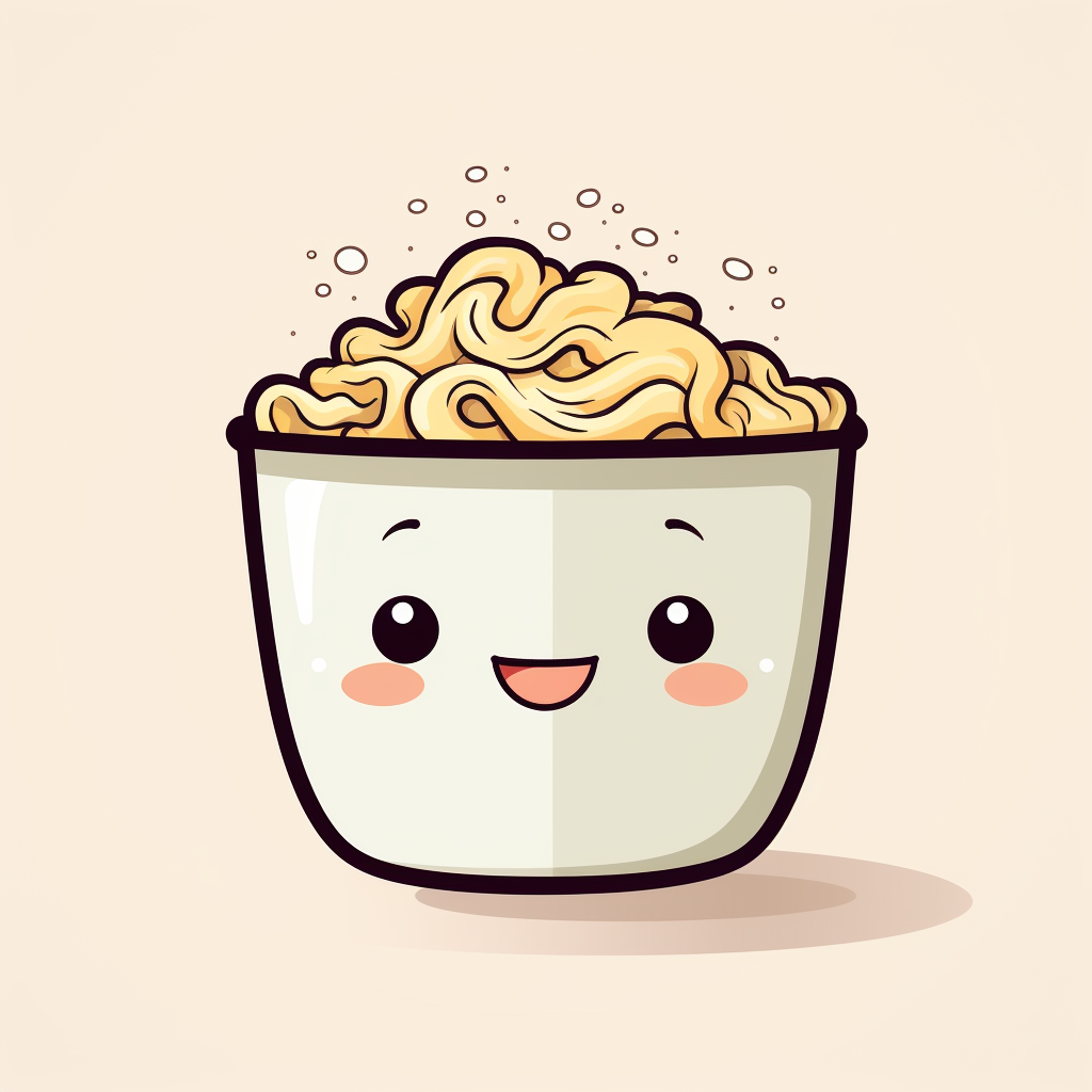 Illustration of a happy cup ramen