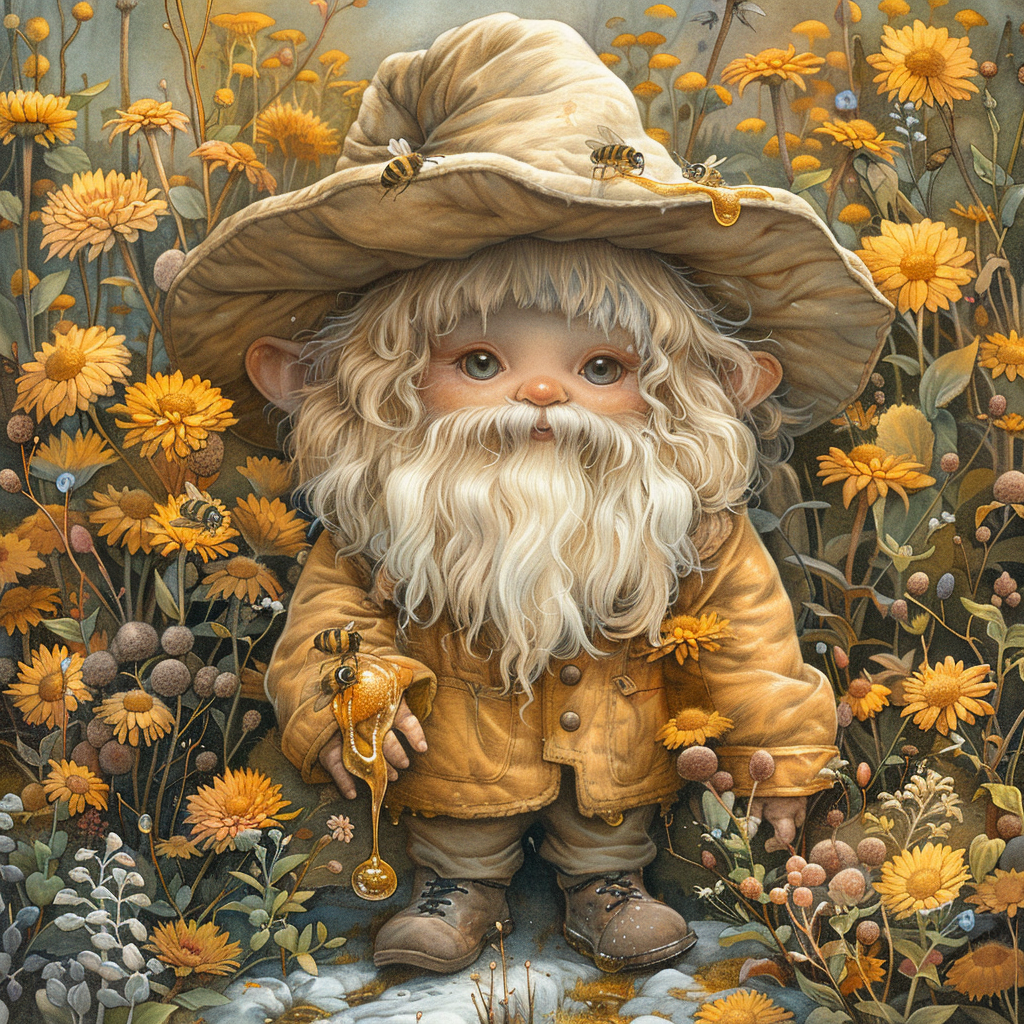 Cute gnome with big hat