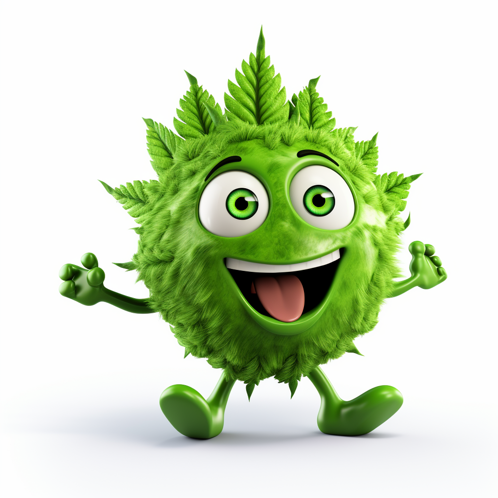 Happy Cute Marijuana Mascot Dancing