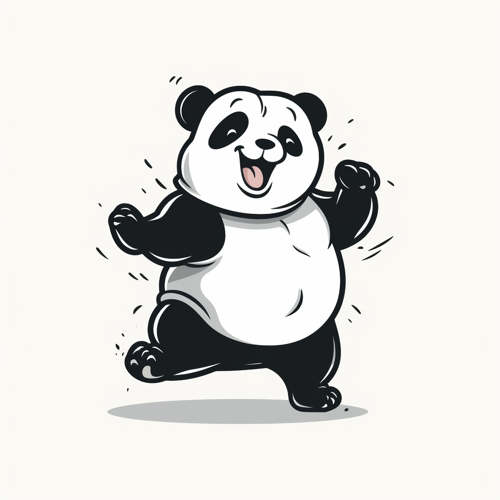 Happy Dancing Panda Illustration