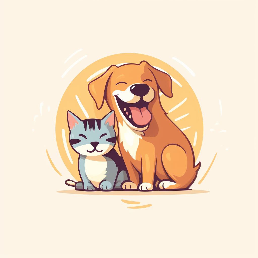 Side Profile of Happy Dog and Cat