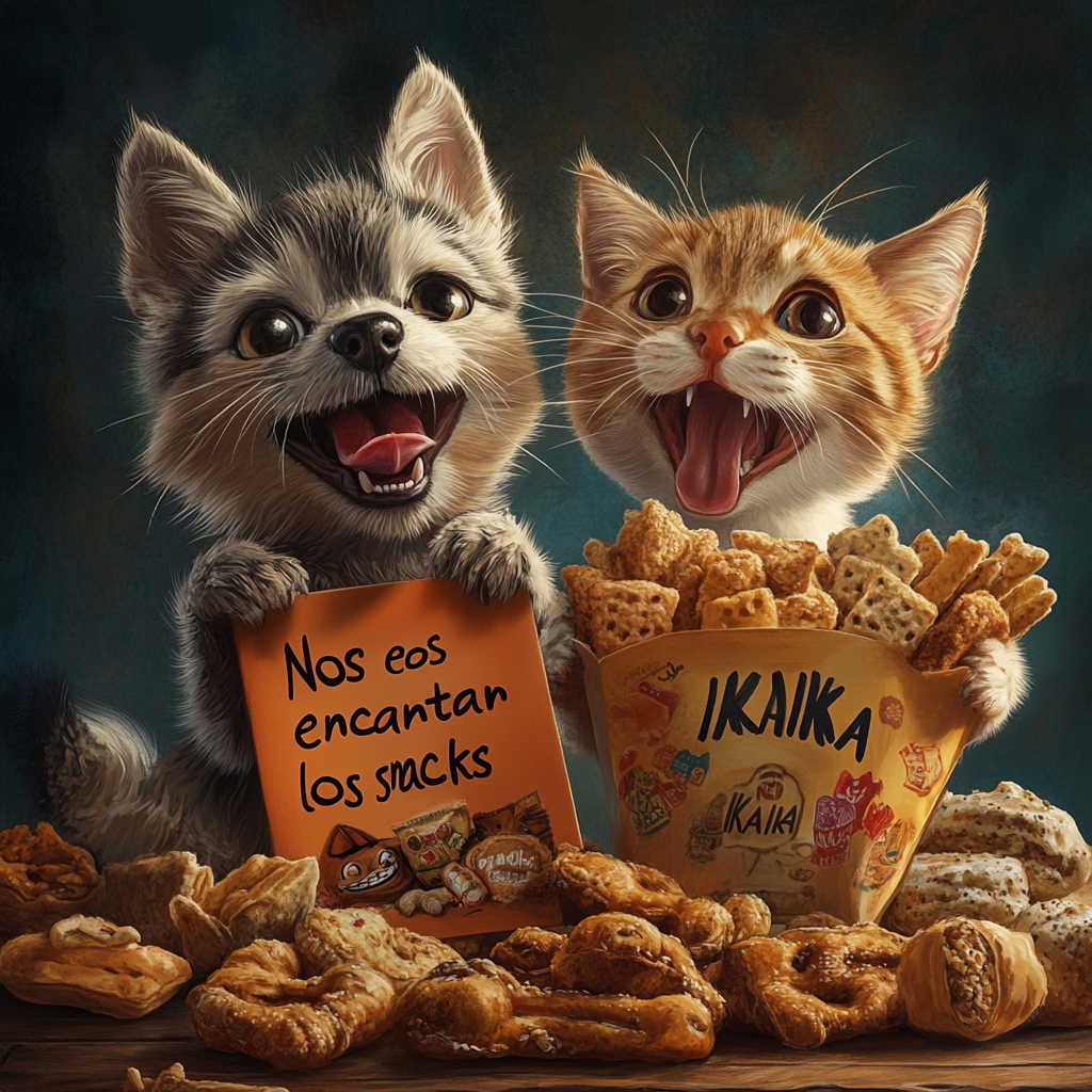 happy dog cat snacks sign