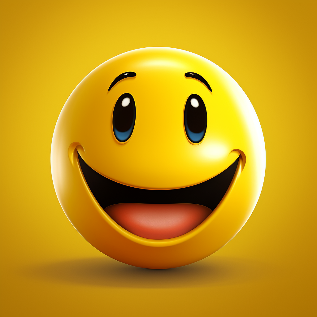 A yellow happy face emoji