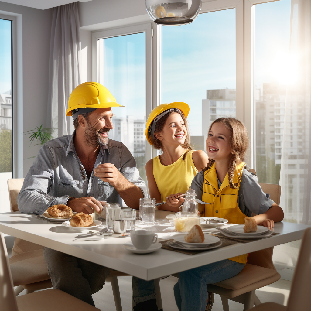 Happy family enjoying a meal together