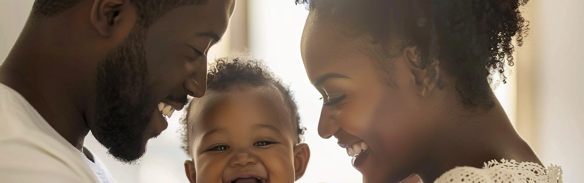 Happy family with child smiling