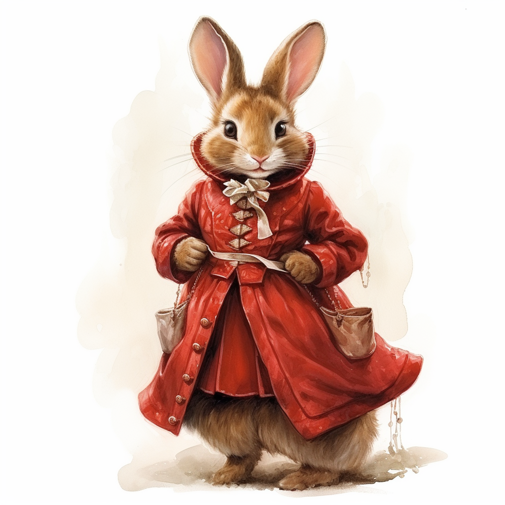 Adorable rabbit in velvet coat