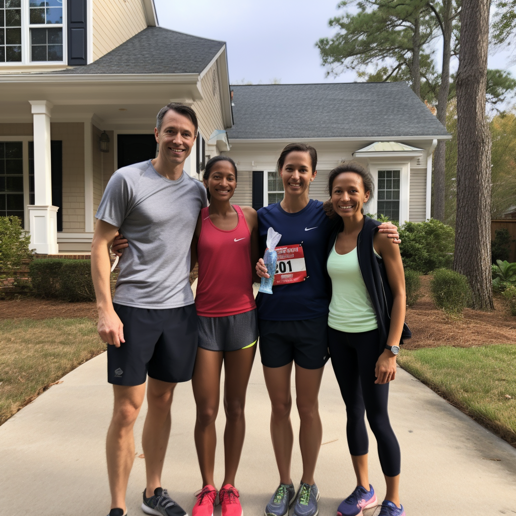 Smiling happy homeowner with family