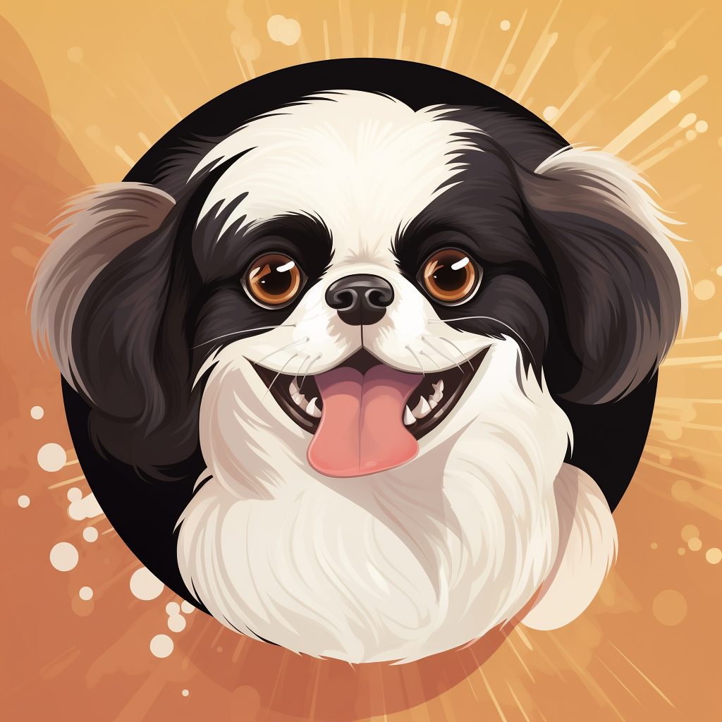 Happy Japanese Chin in Cartoon Style