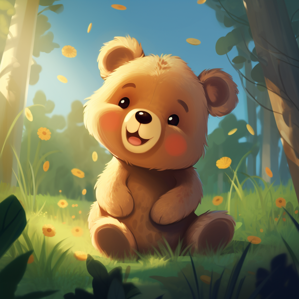 Happy Jovial Fluffy Cartoon Bear