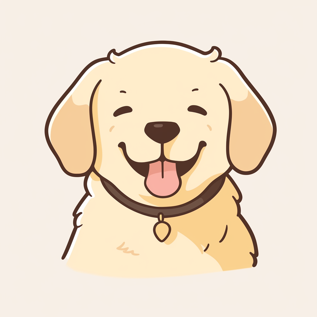 Simple black lines Labrador emoji