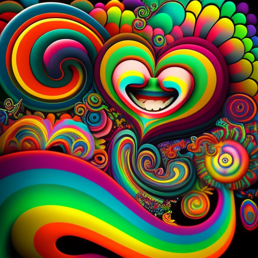 Colorful trippy image of happiness and love