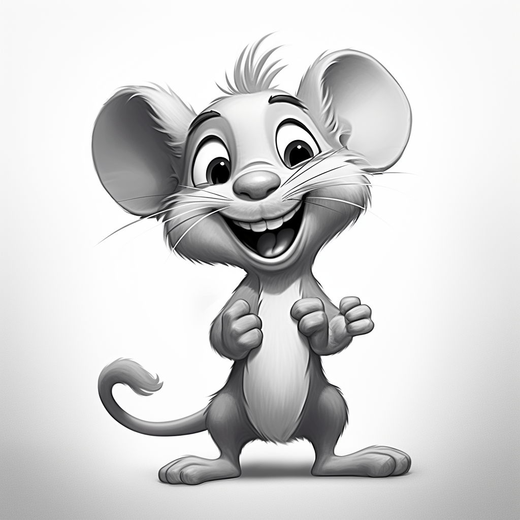 Cute happy mouse cartoon image