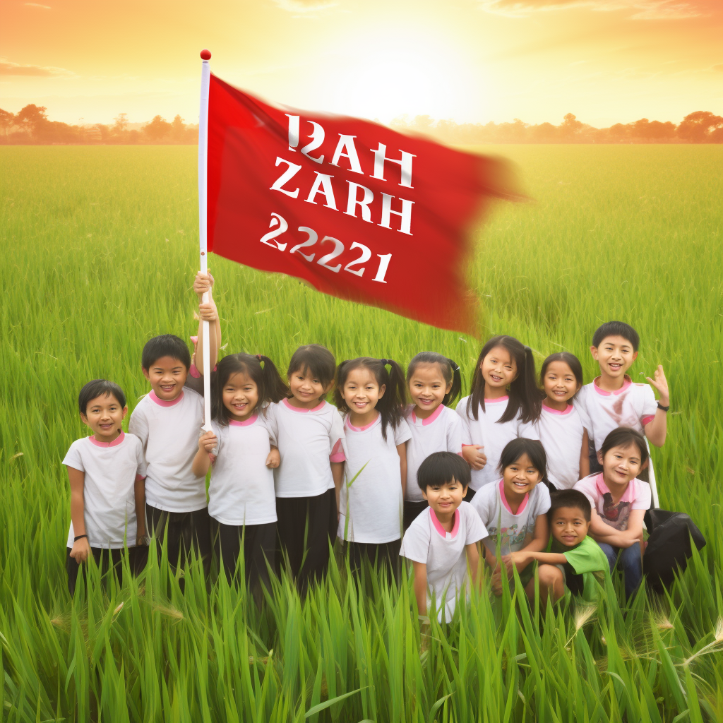 Multi-religious children in Malaysia celebrate HAPPY NEW YEAR 2024