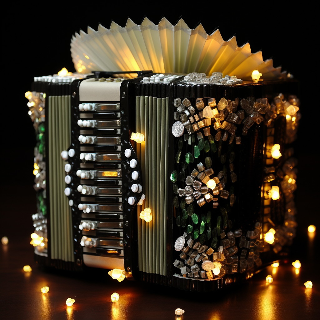 Happy New Year  written on a button accordion