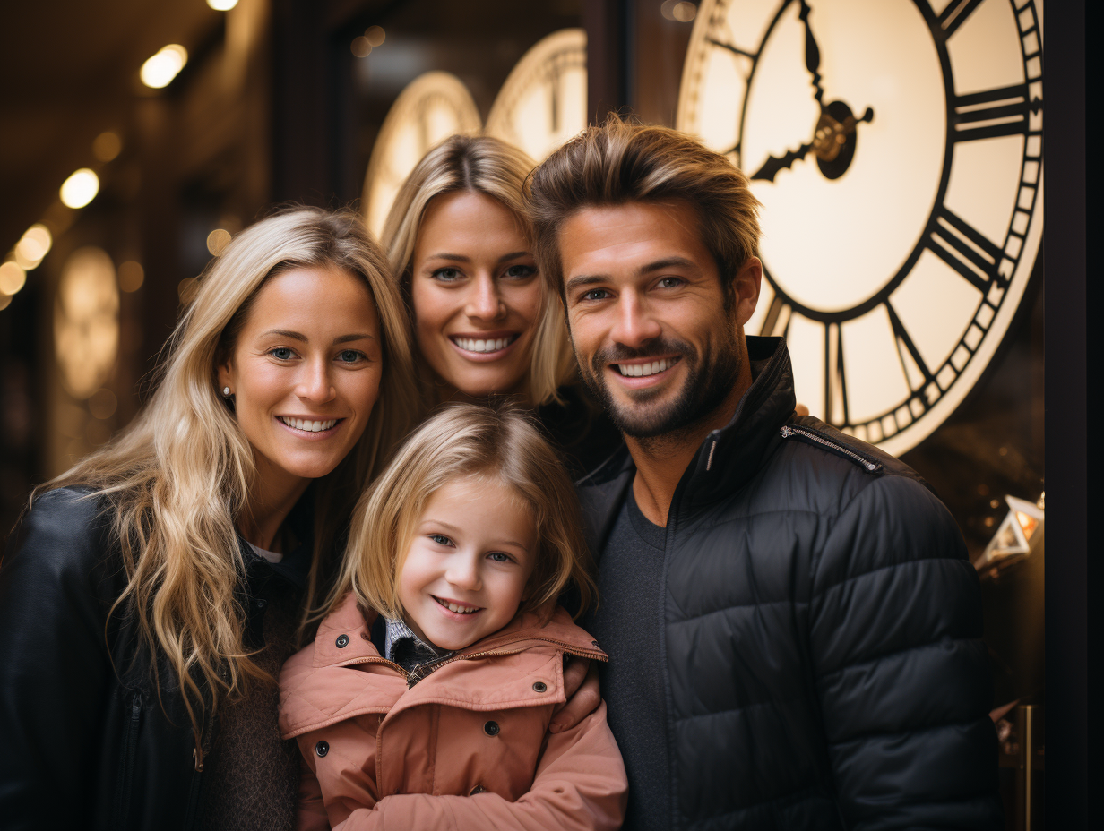 Happy family celebrating New Year