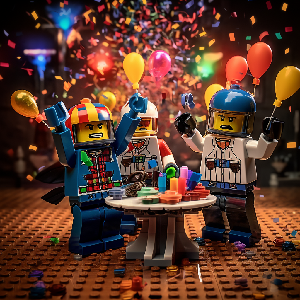 LEGO Spike Robots celebrating New Year