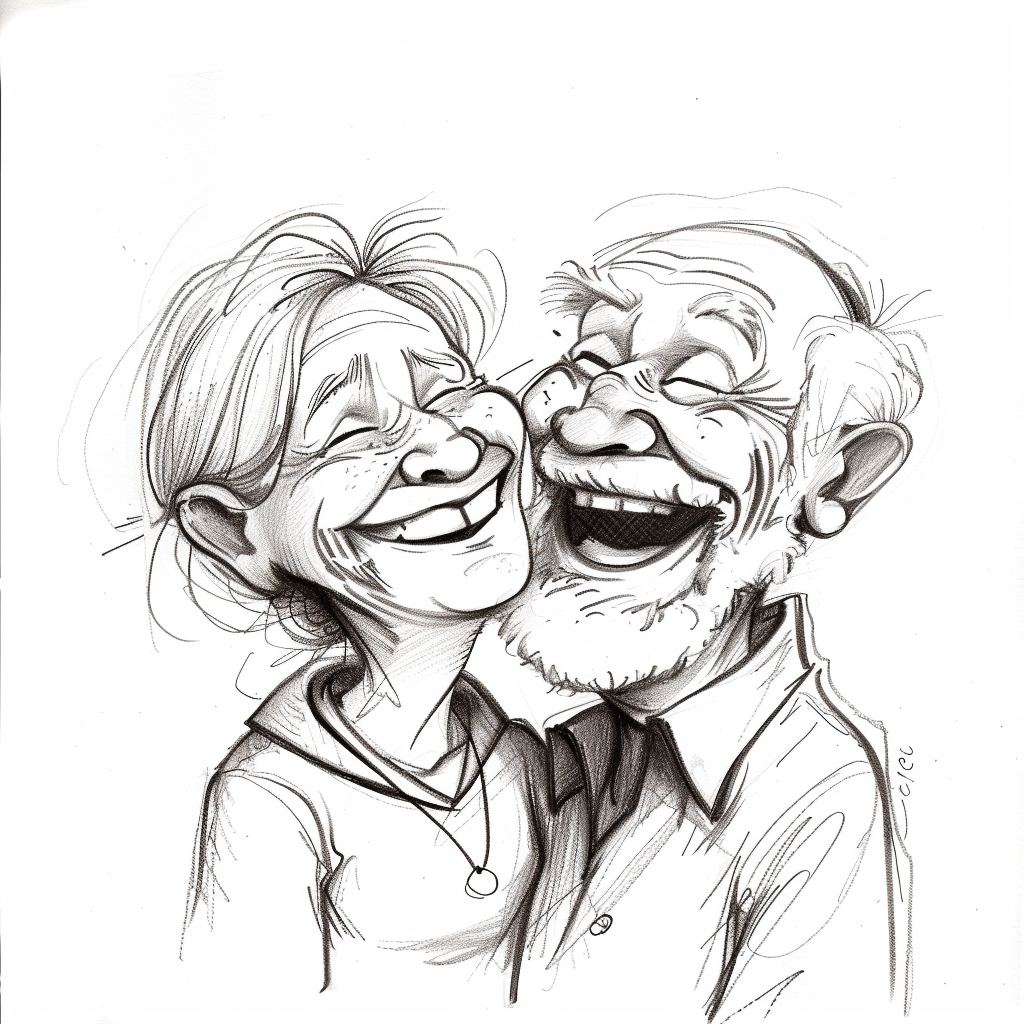 Silly old couple drawing